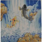 画像1: 【小風呂敷】　鯉の滝登り (1)