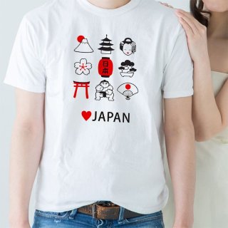 [Tシャツ] 「イラストJAPAN」ホワイト×5枚