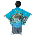 画像3: [2023年 R.KIKUCHI]「5歳男児 アンサンブル 袴セット 兜(水色)」 (3)