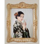 画像4: [卒業衣装:2022年新作 Kami Shibai~story of~]「着物：ロココ花（黒）」「袴：草花刺繍(カーキ)」　　 (4)