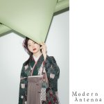 画像4: [卒業衣装:2022年新作 ModernAntenna]「着物：タンポポ(ダークグリーン)」「袴：ツイード(茶)」　 (4)