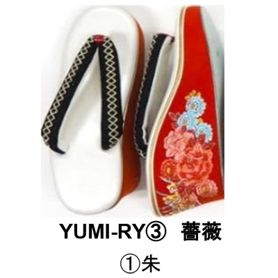 画像1: 【振袖・卒業草履】「YUMI KATSURA 薔薇側面刺繍（4色展開）」ヒールタイプ フリーサイズ (1)