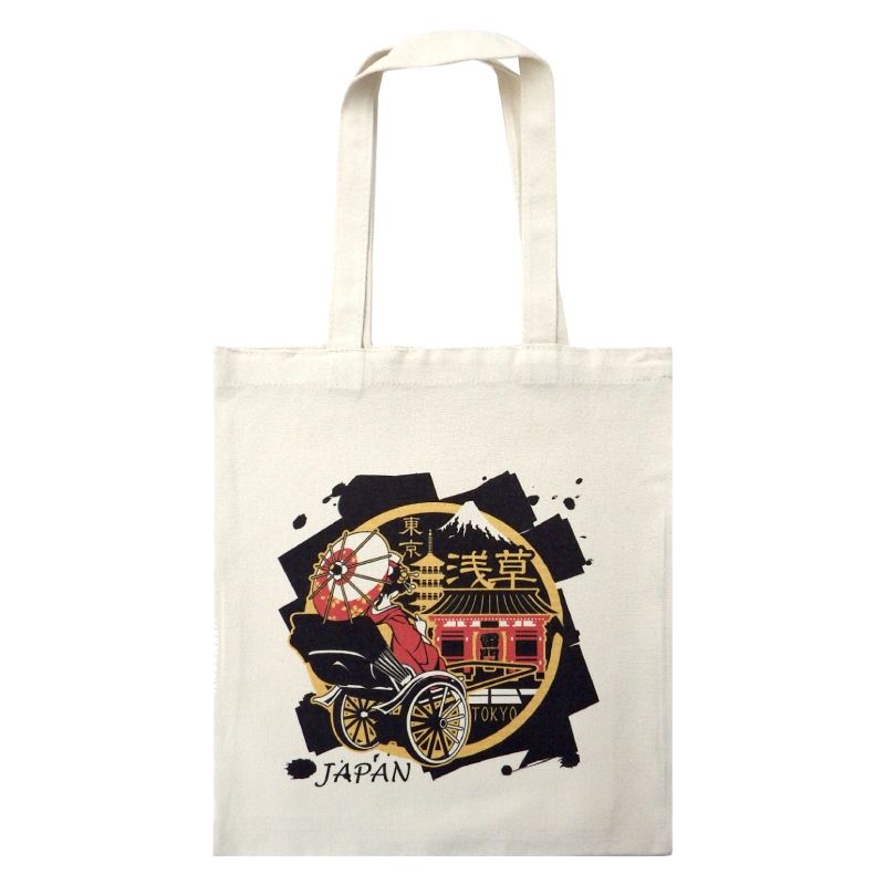 特別価格：和雑貨】「トートバッグ（浅草舞妓）」バッグ 和柄 人力車 東京 tokyo asakusa 日本製