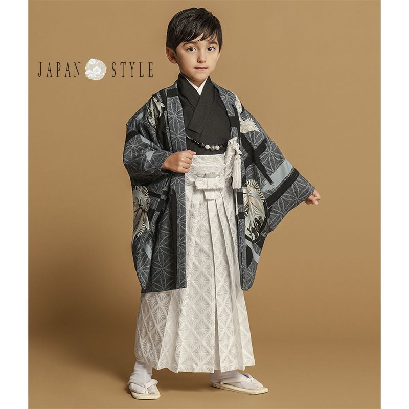 画像1: [2023年 JAPAN STYLE]「5歳男児絵羽アンサンブル袴セット」 (1)