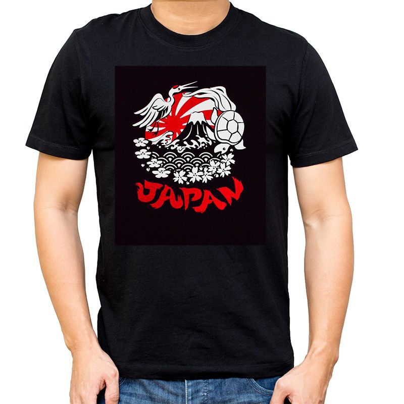 画像1: [Tシャツ] 「鶴亀JAPAN」ブラック×5枚セット (1)