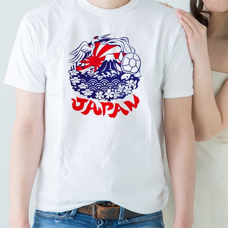 画像1: [Tシャツ] 「鶴亀JAPAN」ホワイト×5枚セット (1)